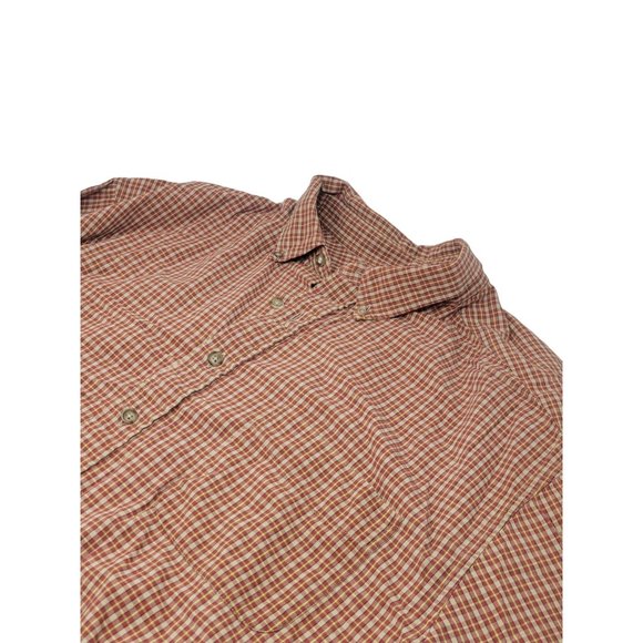 Abercrombie & Fitch Button Down Dress Shirt‎ Red Tan Plaid Men's SIze XL - Picture 1 of 5